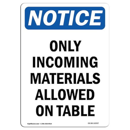 OSHA Notice, 10 Height, 14 Width, Rigid Plastic